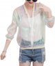 Women's Girls Hologram Rainbow Jacket Transparent Summer Sunscreen Jacket