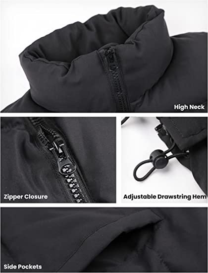 Womens Zip Up Puffer Vest Stand Collar Sleeveless Padded Jacket Coat