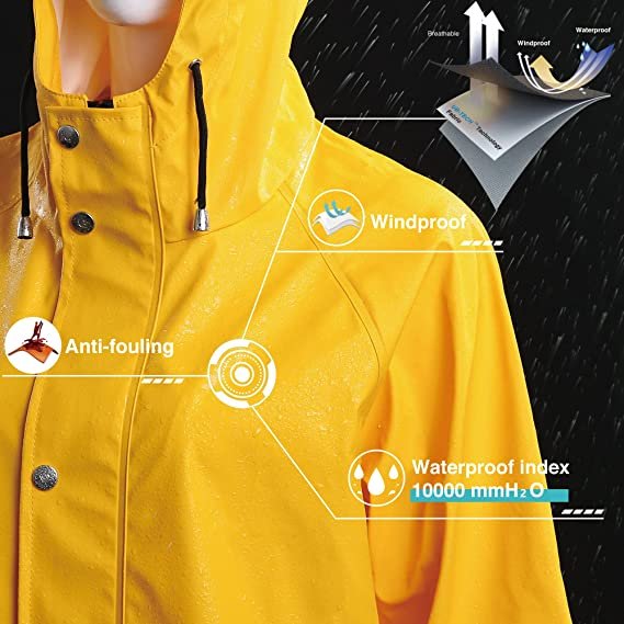 Raincoat for Women Waterproof Jacket Outdoor Ladies Lightweight Trench Coat