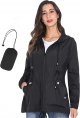 Women Packable Rain Jacket Waterproof Lightweight Raincoat Hooded for Hiking Outdoor Travel
