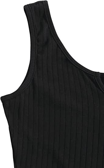 Women's Summer Sleeveless Striped Belted Tank Romper Short Jumpsuit